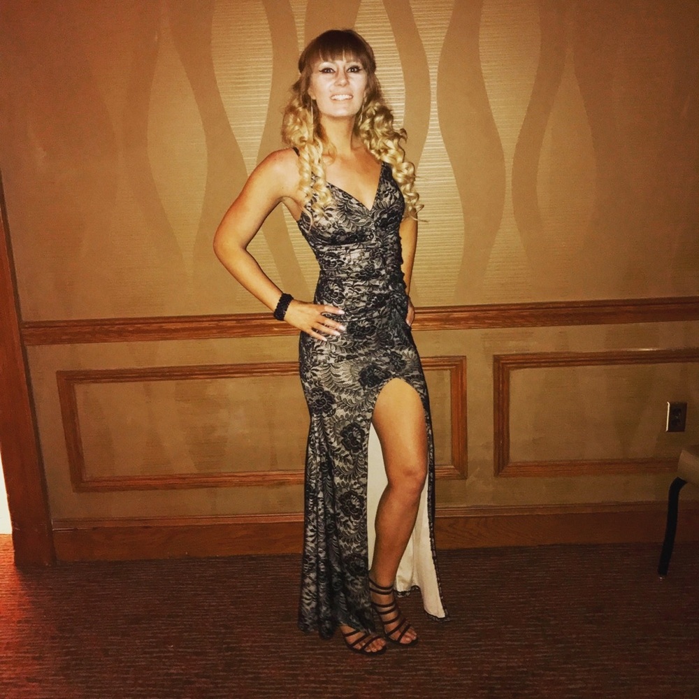 Beautiful black lace formal dress